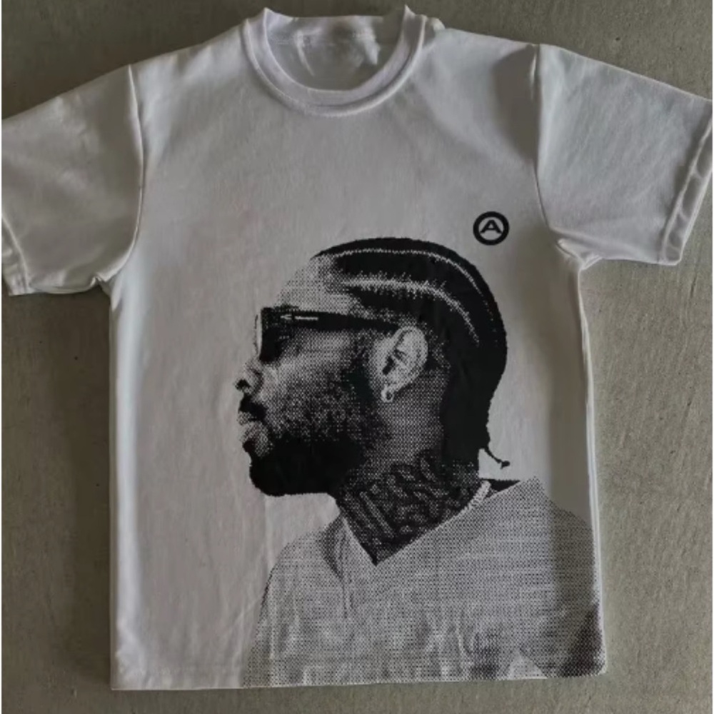Brent Faiyaz White Graphic Men's T-Shirt Size M LIKE GOOD CONDITION